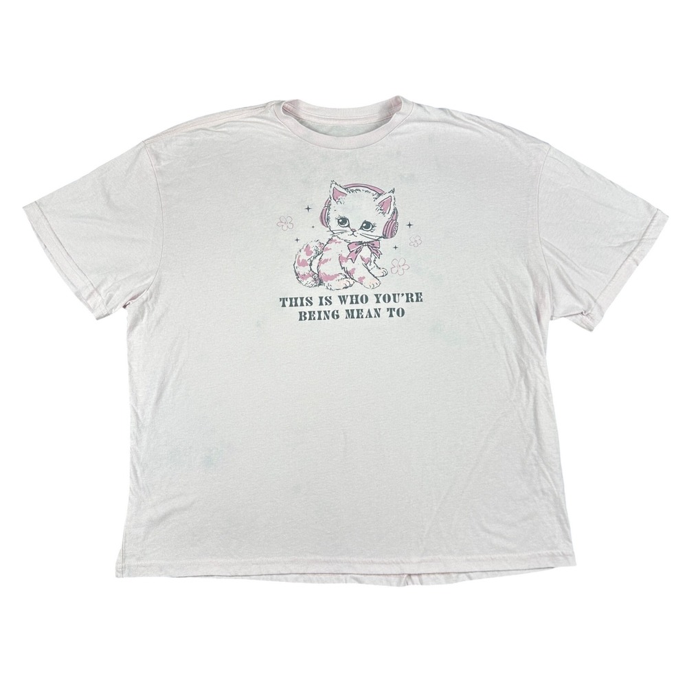 Pink Graphic Tee Cute Kitty Headphones Coquette Y2K Fairy Girl Shirt